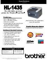 Brother 1435 - HL B/W Laser Printer Specifications preview