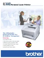 Preview for 1 page of Brother 1440 - HL B/W Laser Printer Product Specifications