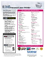 Предварительный просмотр 2 страницы Brother 1440 - HL B/W Laser Printer Product Specifications