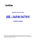 Brother 1670N - B/W Laser Printer User Manual предпросмотр