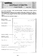 Предварительный просмотр 1 страницы Brother 411 - Brougham 10-Pitch All Daisy Wheel Typewriters User Manual