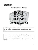 Preview for 1 page of Brother 5150DLT - B/W Laser Printer User Manual