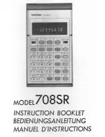 Preview for 1 page of Brother 708SR Instruction Booklet