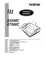 Brother 875MC Owner'S Manual preview