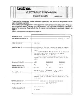 Brother AX-325 Owner'S Manual preview