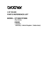 Preview for 1 page of Brother CB200 Parts Reference List