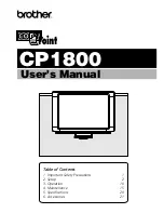 Brother CP-1800 User Manual preview