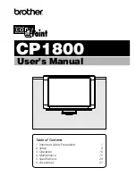 Preview for 1 page of Brother CP-1800 User Manual