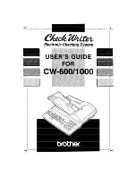 Brother CW-1000 Owner'S Manual preview