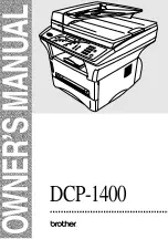 Preview for 1 page of Brother DCP-1400 Owner'S Manual