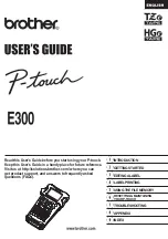 Предварительный просмотр 1 страницы Brother E300 User Manual