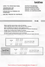 Brother EXEDRA E-40 Instruction Manual preview