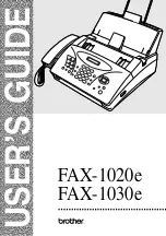 Предварительный просмотр 1 страницы Brother FAX-1020E User Manual