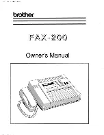 Brother FAX-200 Owner'S Manual preview