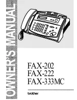 Preview for 1 page of Brother FAX-202 Owner'S Manual