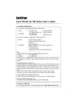 Preview for 3 page of Brother HL-760 Series User Manual