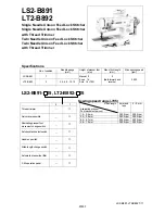 Brother LS2-B891 Specifications preview