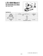 Brother LT2-841 MKII Specifications preview