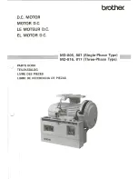Preview for 1 page of Brother MD-806 Parts Manual