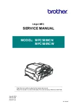 Предварительный просмотр 1 страницы Brother MFC 5890CN - Color Inkjet - All-in-One Service Manual