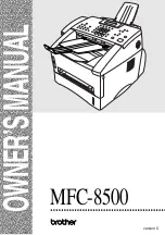 Предварительный просмотр 1 страницы Brother MFC-8500 Owner'S Manual