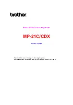 Предварительный просмотр 1 страницы Brother MP-21C User Manual