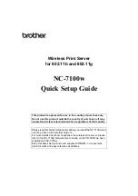 Brother NC-7100W Quick Setup Manual предпросмотр