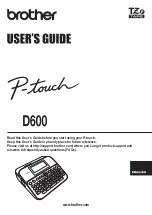 Brother P-Touch D600 User Manual preview