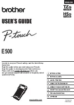 Brother P-touch E500 User Manual preview