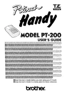 Brother P-Touch handy PT-200 User Manual preview