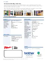 Preview for 2 page of Brother P-touch PT-3600 Specifications