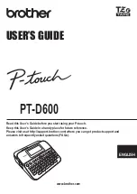 Brother P-touch PT-D600 User Manual preview