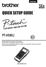 Предварительный просмотр 1 страницы Brother P-Touch PT-H500LI Quick Setup Manual