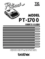 Brother PT 1700 - Electronic Labeler User Manual preview