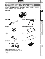 Предварительный просмотр 9 страницы Brother QL-1060N Setup & Operation Manual