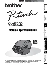 Preview for 1 page of Brother QL 650TD - P-Touch B/W Direct Thermal Printer Setup & Operation Manual