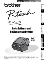 Preview for 178 page of Brother QL 650TD - P-Touch B/W Direct Thermal Printer Setup & Operation Manual