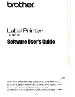 Preview for 1 page of Brother TD SERIES Software User'S Manual