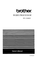 Preview for 1 page of Brother WP-330MDS Owner'S Manual