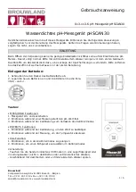 Preview for 16 page of Brouwland phscan30 Manual