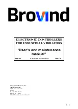 BROVIND CFF Series User And Maintenance Manual предпросмотр