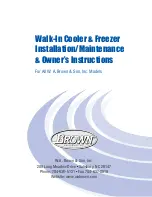 Preview for 1 page of Brown and Son WA Cooler & Freezer Installation & Maintenance Instructions Manual