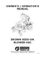 Предварительный просмотр 1 страницы Brown Products RIDE-ON BLOWER-VAC Owner'S/Operator'S Manual