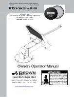 BROWN HTS3-3640BA Owner'S/Operator'S Manual предпросмотр