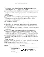 Preview for 4 page of BROWN HTS3-3640BA Owner'S/Operator'S Manual