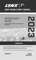 BRP LYNX DEEP SNOW SPORT 2023 Series Operator'S Manual preview