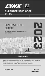 BRP Lynx SHREDDER 3900 600R Operator'S Manual preview