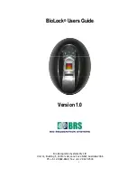 BRS BioLock User Manual preview