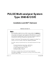 Предварительный просмотр 3 страницы BRUEL & KJAER PULSE 3560-B Technical Documentation Manual