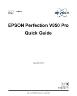 Preview for 1 page of Bruker EPSON Perfection V850 Pro Quick Manual